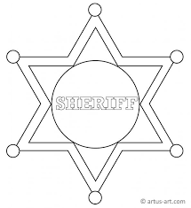 Like the sheriff and marshal badges from the usa. Sheriff Star Badge Coloring Page Printable Coloring Page Artus Art
