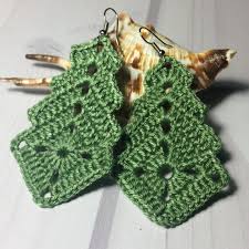 Vert Olive Geometrie Boucles Doreilles Boucles Doreilles Au Etsy Crochet Earrings Pattern Crochet Jewelry Patterns Crochet Jewelry