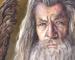 Print of Colored Pencil Portrait of Gandalf With Quote Lord of the Rings  Wizard