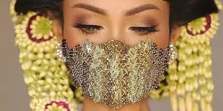 Menikah Di Tengah Pandemi Corona Ini 6 Gaya Pengantin Wanita Pakai Masker Unik Merdeka Com