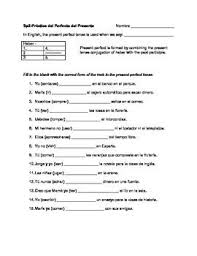 Spanish Present Perfect Worksheet Present Perfect Worksheets Spanish