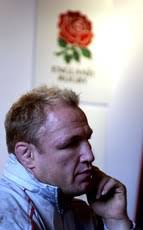 7/11/2001 Neil Back, the England captain, at the Captains Press Conference  at the Pennyhill Park Hotel in Bagshot, Surrey.