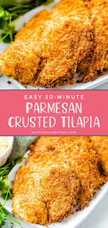 30 Minute Parmesan Crusted Tilapia Talapia Recipes Tilapia Recipes Easy Crusted Tilapia