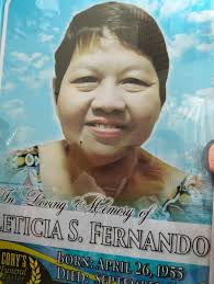 Eternal rest grant unto the soul of Soledad A. Macario,let perpetual light  shine upon her, may she rest in peace. Amen.