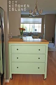Here's a diy kitchen island made from an old dresser with wheels for easy mobility. Mountainmama Repurposing An Old Dresser As A Kitchen Island