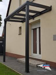 Ein Alu Hausturvordach Der Marke Rexovita Titan 3m X 1 5m In Anthrazit Mit Plexiglas Xt 8mm Massivplatten Hier Wurde Die Flugeltur Hausturvordach Vordach Haus
