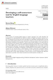 Pdf Developing A Self Assessment Tool For English Language Teachers
