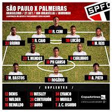 Com uma atividade no ct do san lorenzo (arg), o técnico abel ferreira comandou uma atividade tática, pensando no. Escalacao Oficial Sao Paulo X Palmeiras