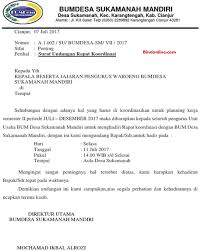 Desa xxxx kecamatan xxxx kabupaten bekasi. 5 Contoh Surat Undangan Rapat Berbagai Tema