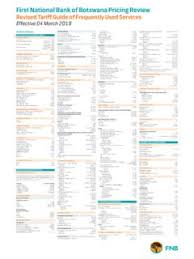 Divisions first national bank, fnb corporate and rand merchant ba (head office and all south african offices) in johannesburg. First National Bank Of Botswana Pricing Review First National Bank Of Botswana Pricing Review Pdf Pdf4pro
