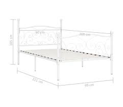 Der bildung von schimmel und keimen wird so vorgebeugt. Vidaxl Bettgestell Mit Lattenrost Weiss Metall 90 X 200 Cm Vidaxl De