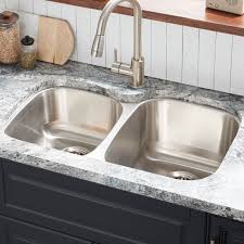 Constructed of durable stainless steel. Signature Hardware 32 Calverton Offset Double Bowl Stainless Steel Undermount Sinksmall Bowl Right Wayfair