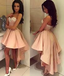Cute Pink High Low Prom Dress Pink Evening Dress Cute Prom Dresses Prom Dresses Sleeveless White Homecoming Dresses