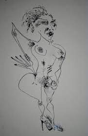 Woman Masturbating Drawing by Scott Jefferson | Saatchi Art