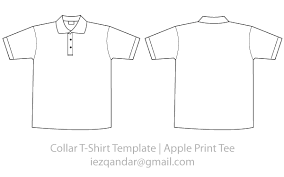 Blue and a white checked tee shirt with a polo collar and full sleeves. Vector Collar Tee Template
