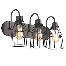 Zz Joakoah 3 Light Bathroom Vanity Light Industrial Metal Cage Wall Sconce Vintage Wall Lamp Light Fixture For Bathroom Farmhouse Goals