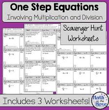 One Step Equations Multiplication And Division Worksheet In 2020 One Step Equations Multiplication And Division Multiplication And Division Worksheets