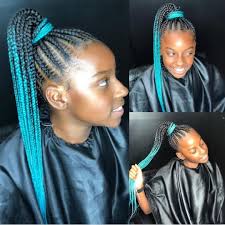 Black And Blue Braids Hairstyles Pretty In Blue Kimreidstyles Hair Braid Babe Outrehair Outre Outrewigs Gl Hair Styles Kids Braided Hairstyles Braid Styles For Girls