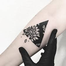 Negative Space Triangle Flower Tattoo On The Inner Forearm Tattoo Styles Trendy Tattoos Tattoos