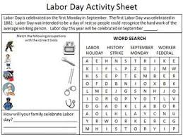 Labor Day Activity Sheet Holiday Worksheets Labor Day Holiday Worksheets For Kids
