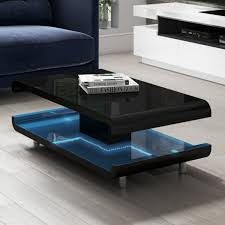 Gloss Black Coffee Table With Led Lighting Tiffany Tiff010a Ebay In 2020 Coffee Table Black Coffee Tables Custom Coffee Table