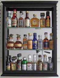 Solid Wood Mini Liquor Bottle Display Case Cabinet Shadow Box Cd06b Ebay In 2021 Mini Liquor Bottles Bottle Display Liquor Bottles