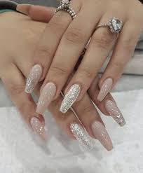 32 Stylish Acrylic Nail Designs For New Year 2019 Fashions Eve Fall Acrylic Nails Silk Wrap Nails Silver Nails