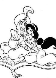 Princess jasmine and her friends from the aladdin series. Aladdin And Jasmine Are A Two Perfect Couple Coloring Page Download Print Online Coloring Cool Coloring Pages Tangled Coloring Pages Disney Coloring Pages