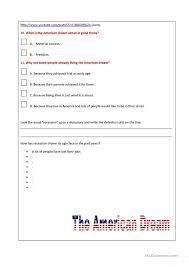 Listening Comprehension On Youtube The American Dream English Esl Worksheets For Distance Learning And In 2020 Listening Comprehension Comprehension American Dream