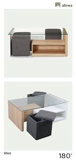 Alinea Vivo Table Basse Avec 2 Niches De Rangement Et 2 Poufs Coffre Meubles Salon Tables Basses Et D Appoint Alinea De Pouf Coffre Table Basse Pouf