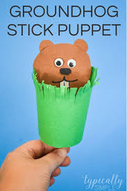Groundhog Puppet Craft For Kids Ground Hog Day Crafts Groundhog Day Activities Winter Crafts For Kids