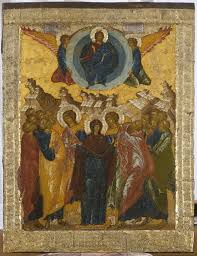 Икона вознесение господне 19 век оригинал без вмешательств 35,7х30,6см. Voznesenie Gospodne Ikony Freski Mozaiki Pravoslavie Ru