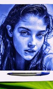 Mini portraits in 21 x 16 mm ballpoint pen sketchbooks