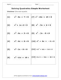 Download quadratic formula worksheet algebra 1 for free. Quadratic Equations Worksheet Grade 10 Pdf