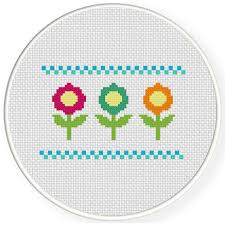 Flowers make a perfect motif for so many occasions, which means you can stitch this as a gift at any time of year. Cute Flowers Cross Stitch Pattern Daily Cross Stitch