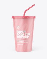 Paper Soda Cup Mockup In Cup Bowl Mockups On Yellow Images Object Mockups In 2021 Paper Cup Design Soda Cup Cup