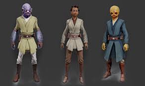 Artstation 3 Padawan Models I Worked On Starwars Kinectic Mark Leon Star Wars Species Star Wars Figures Star Wars Jedi