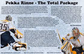 Additional pages for this player. Pekka Rinne The Total Package Syko About Goalies