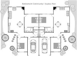 Duplex Floor Plan Example Smartdraw Duplex Floor Plans Floor Plans Floor Plan Design