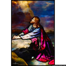 After the last supper in the upper room, after judas left to notify the chief priests that jesus would be vulnerable, jesus led his remaining disciples to the garden of gethsemane. Jesus Stained Glass Christ In The Garden Of Gethsemane About Stained Glass