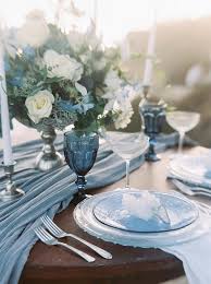 Gauze Runner Gauze Table Runner Cheesecloth Runner Wedding Table Classic Blue Wedding Dusty Blue Weddings