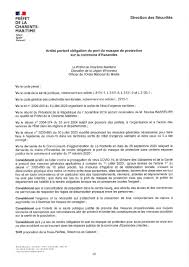 Le département se mobilise pour fournir des masques de protection à ses services du secteur social en contact avec le public, afin de leur permettre de poursuivre leur action auprès des. Arrete Prefectoral Covid 19 Mairie D Esnandes