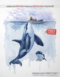 Whale Print Original Watercolor Painting Whale Wall Art Orca Etsy In 2021 Whale Drawing Whale Art Whale Painting