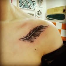 Feather Tattoo We Heart It Feather Tattoo Girl Tattoo And Tattoos Feather Tattoo On Shoulder Shoulder Tattoo