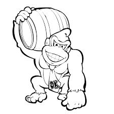 Leuk Voor Kids Kleurplaatdonkey Kong Met Zijn Ton Super Mario Coloring Pages Mario Coloring Pages Coloring Pages