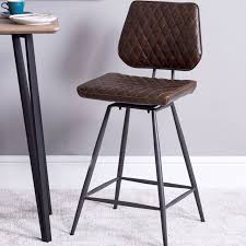 (50) £89.90 free uk delivery. Dalton Swivel Bar Stool In Dark Brown Faux Leather Dansk