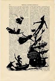 Peter Pan And Kids Flying Ship Silhouette Art Print Hook Book Etsy Silhouette Art Book Posters Ship Silhouette
