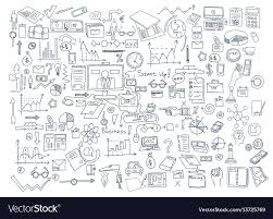 Hand Draw Doodle Elements Business Finance Chart