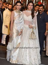 Kareena Kapoor In A White Lehenga At Isha Ambani Anand Piramal Wedding South India Fashion Traditional Indian Outfits Indian Wedding Wear Indian Designer Outfits