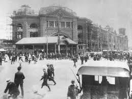 Flinders Street 1908 Melbourne Victoria Australia History Melbourne